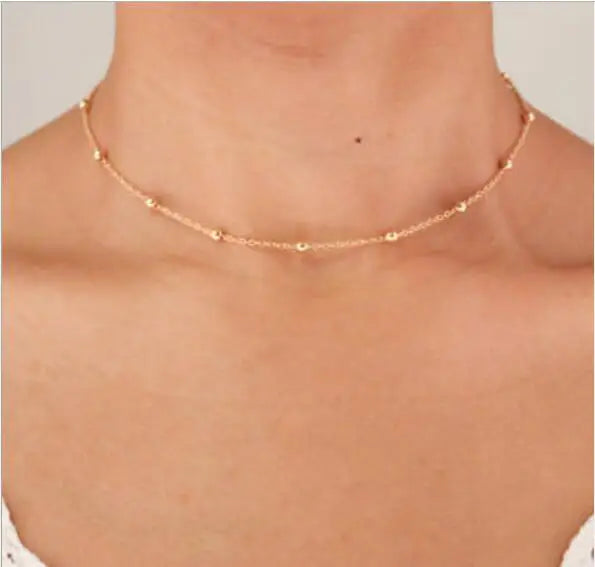 Tiny Heart Choker Necklace for Women Silver Color Chain Smalll Love Necklace Pendant on Neck Bohemian Chocker Necklace Jewelry
