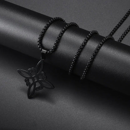 Cool Titanium Steel Dumbbell Pendant Necklace Barbell Fitness Pendant Men and Women Leisure Sports Punk Jewelry