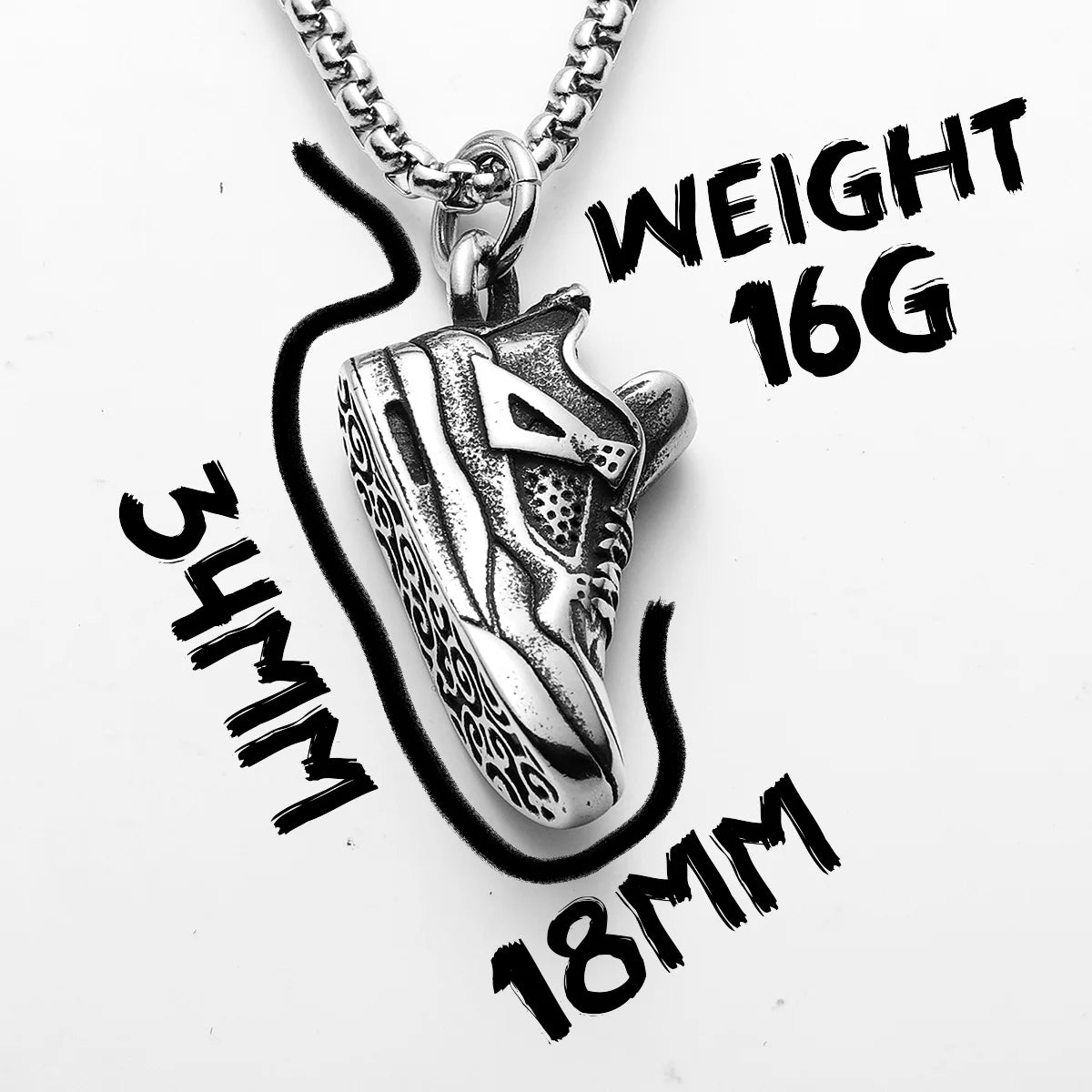 Retro Basketball Shoes Men Necklace With Pendant Stainless Steel Jewelry For Male Women Punk HipHop Accessories Gifts Wholesale