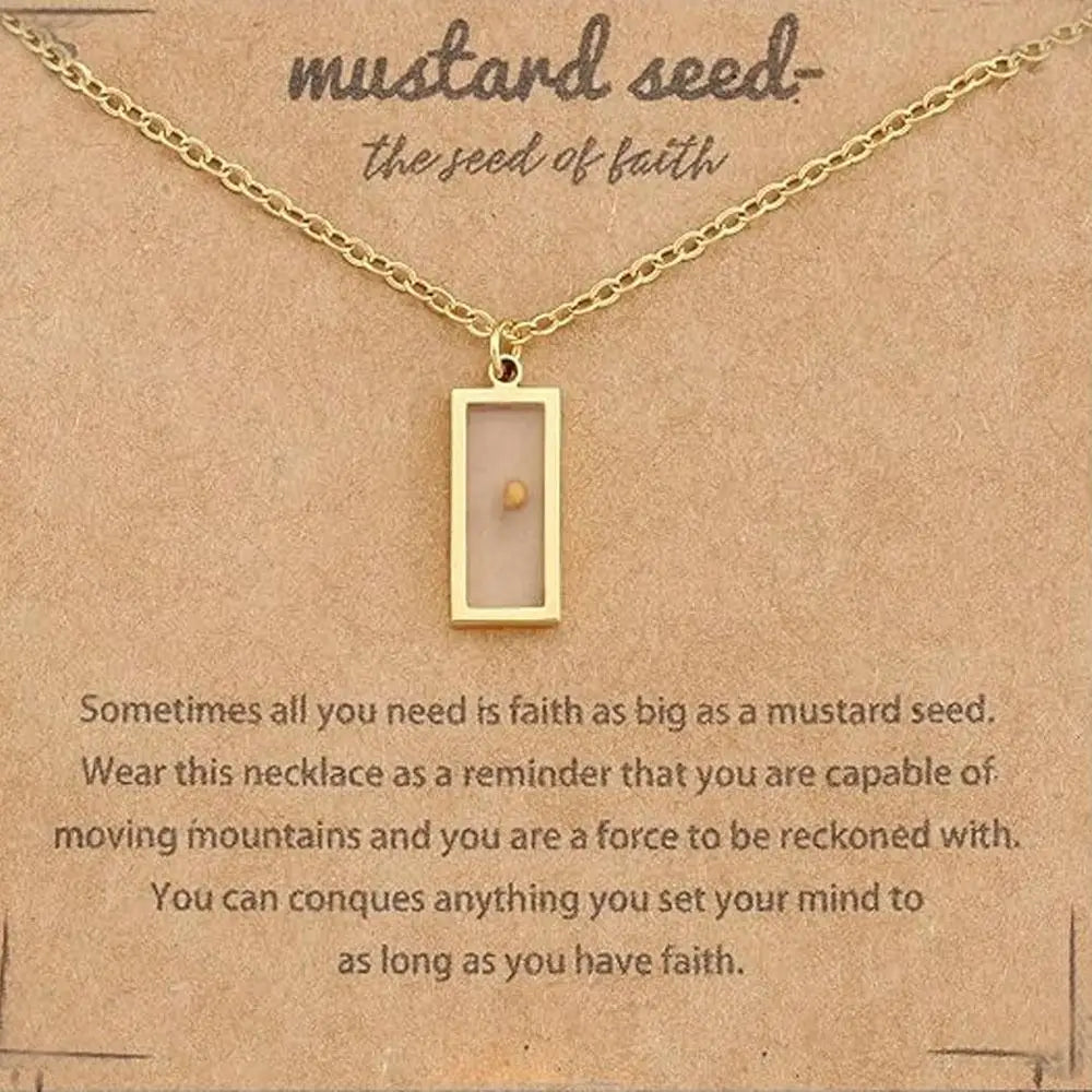 Fashion Mustard Seed Necklace For Men Women Stainless Steel Hollow Mountains Sun Pendant Necklace Seed Wishing Necklace Jewelry