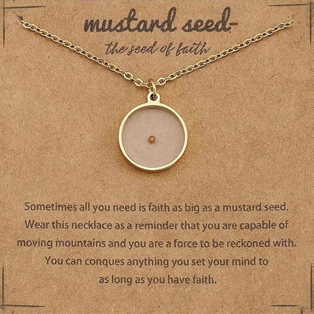 Fashion Mustard Seed Necklace For Men Women Stainless Steel Hollow Mountains Sun Pendant Necklace Seed Wishing Necklace Jewelry