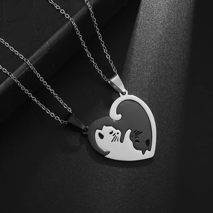 Cool Titanium Steel Dumbbell Pendant Necklace Barbell Fitness Pendant Men and Women Leisure Sports Punk Jewelry