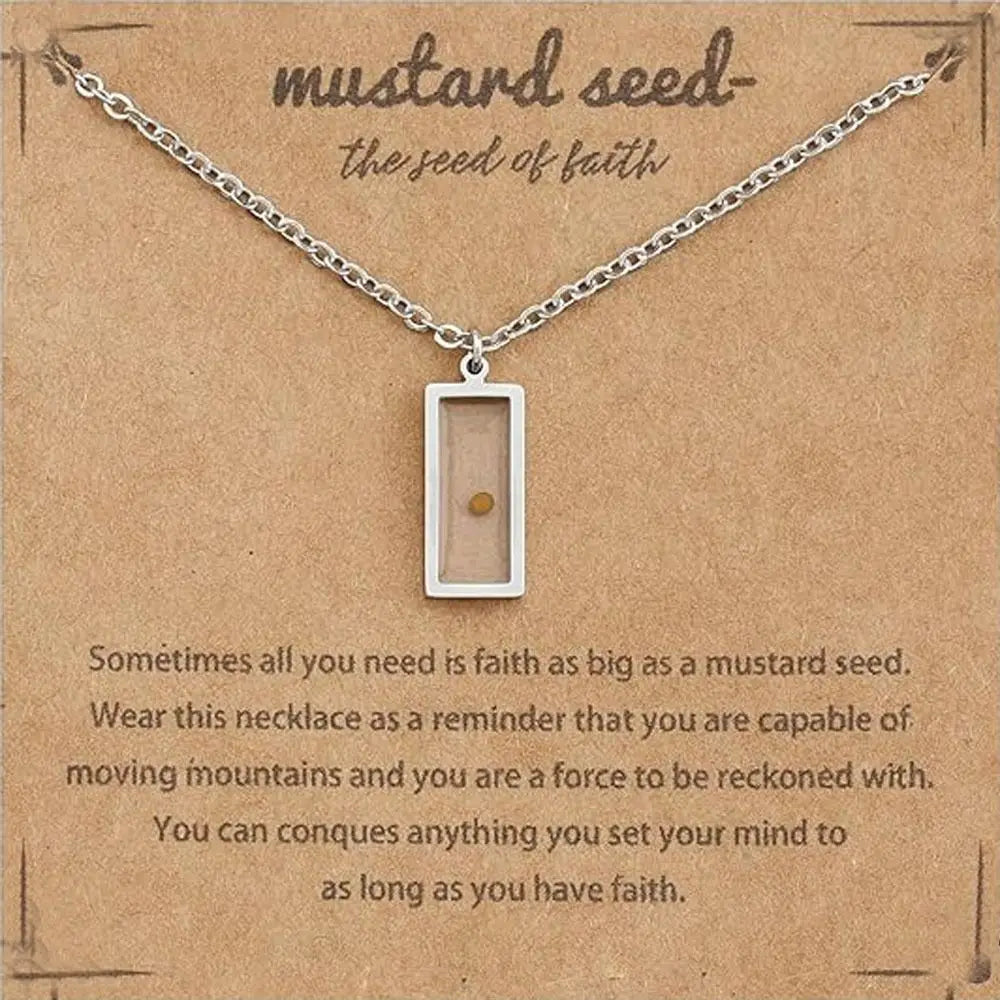 Fashion Mustard Seed Necklace For Men Women Stainless Steel Hollow Mountains Sun Pendant Necklace Seed Wishing Necklace Jewelry